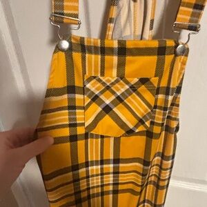 Yellow Plaid jumper dress Steelers